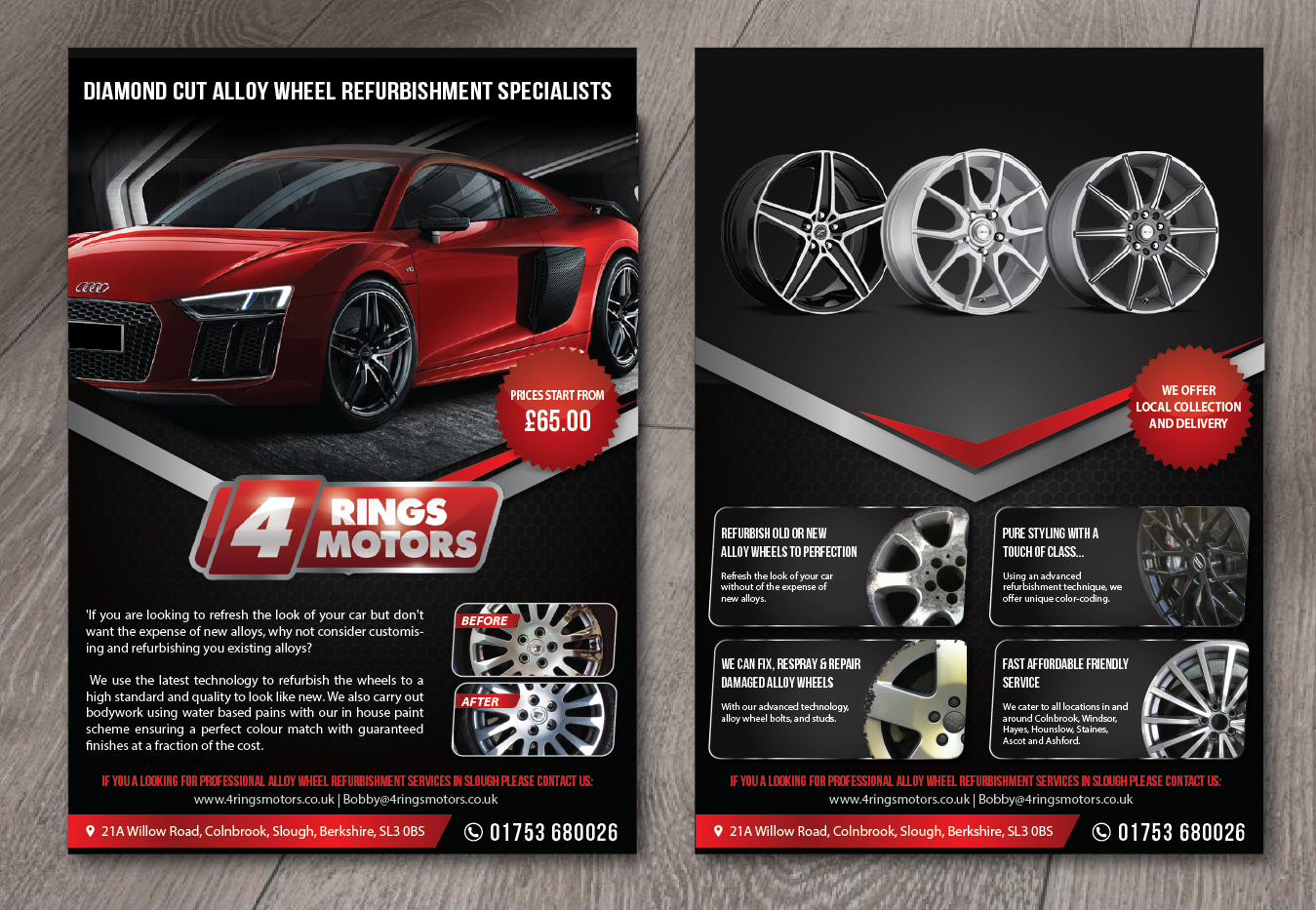 Flyer Design by alex989 for 4 Rings Motors | Design #21074751