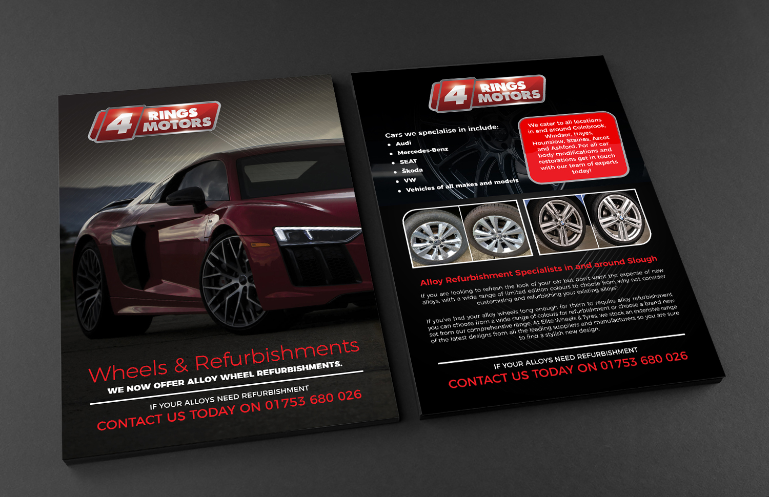 Flyer Design by Deziners Zone for 4 Rings Motors | Design #20577246