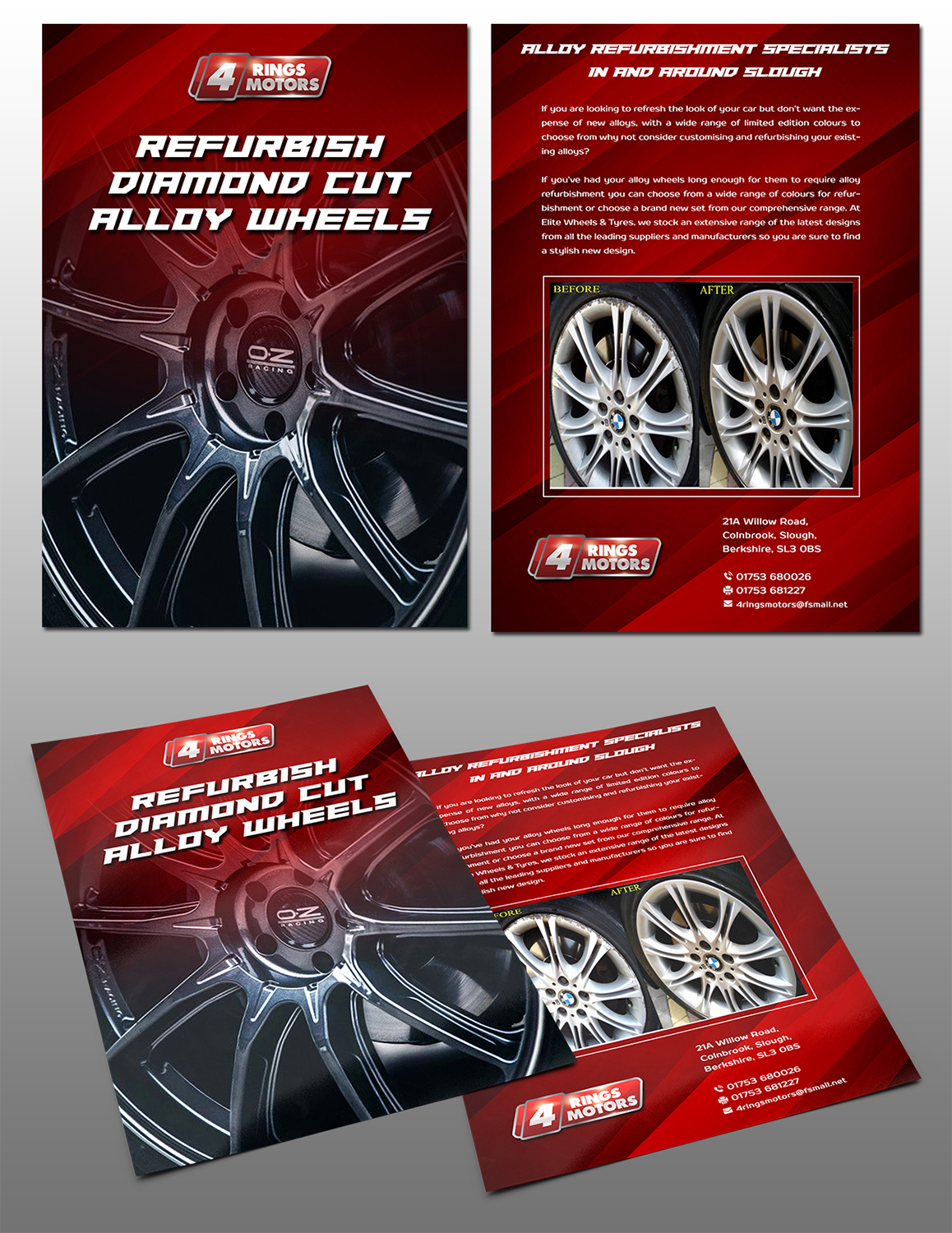 Flyer Design by sugidesign for 4 Rings Motors | Design #20716839