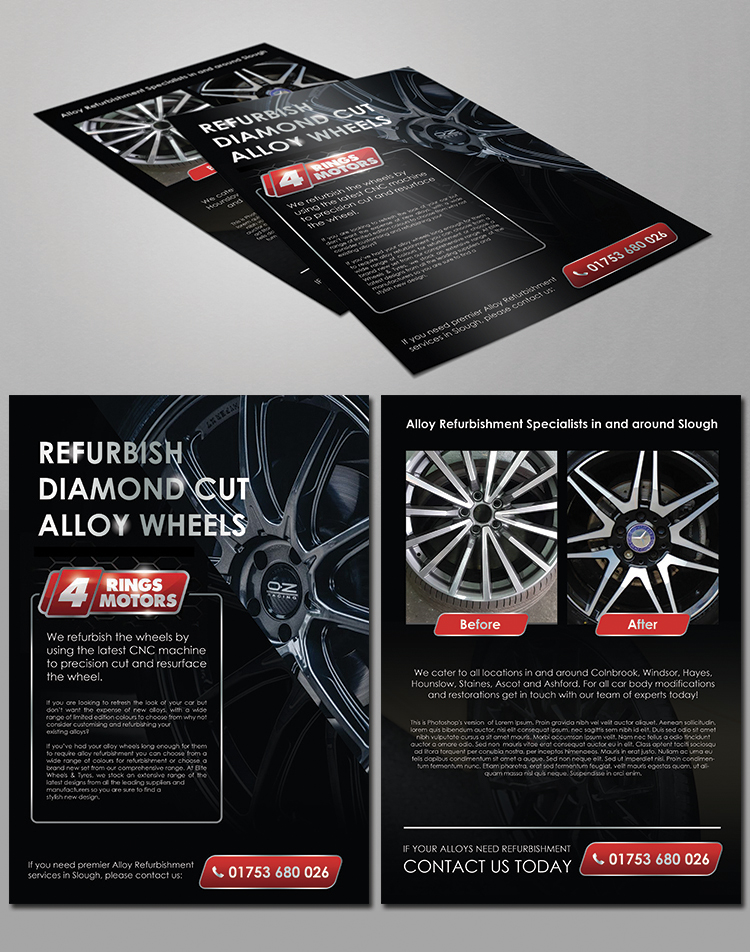 Design de Flyer par BLUE WINGS pour 4 Rings Motors | Design #20605801