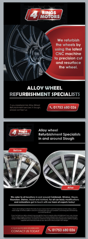 Flyer Design by BLUE WINGS for 4 Rings Motors | Design: #20659114
