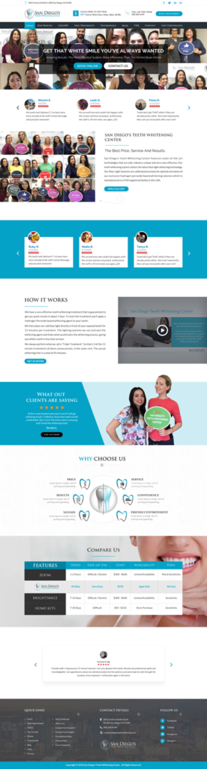 Teeth Whitening Clinic Website Redesign - Social Proof Theme | Diseño Web por Sbss