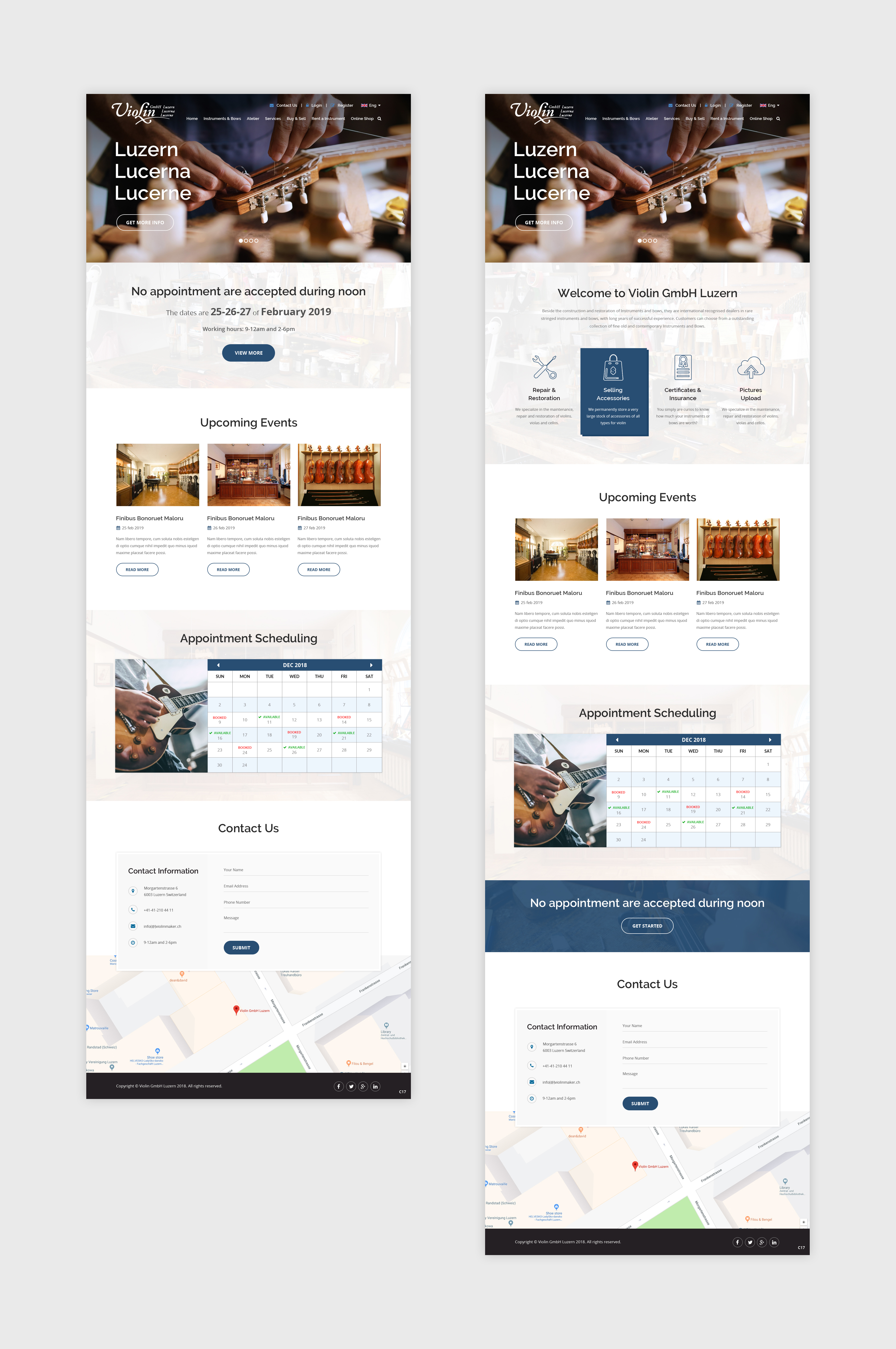 Wordpress Design by pb for Lucerne Violins GmbH | Design #20600067