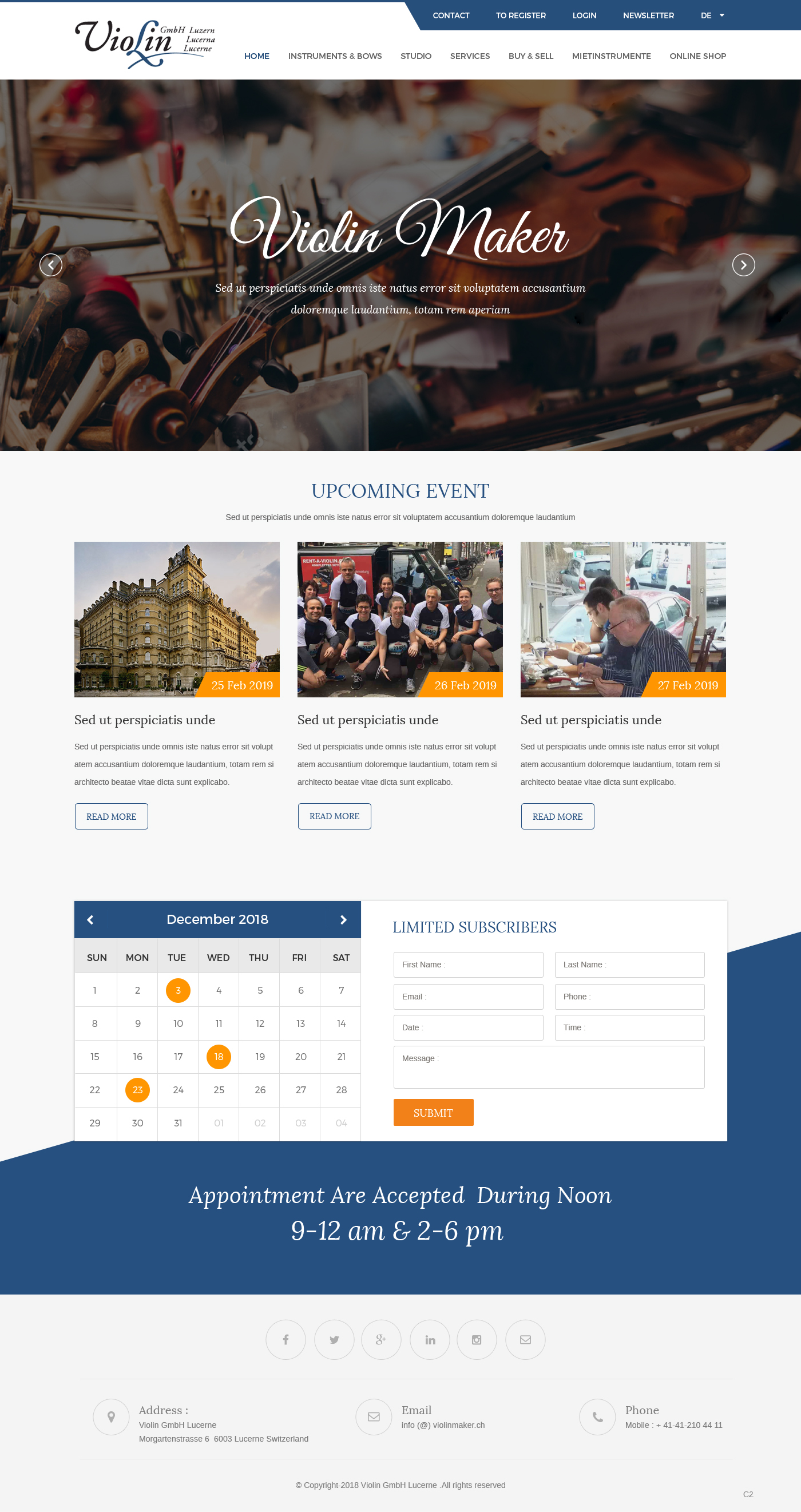 Wordpress Design by pb for Lucerne Violins GmbH | Design #20600068