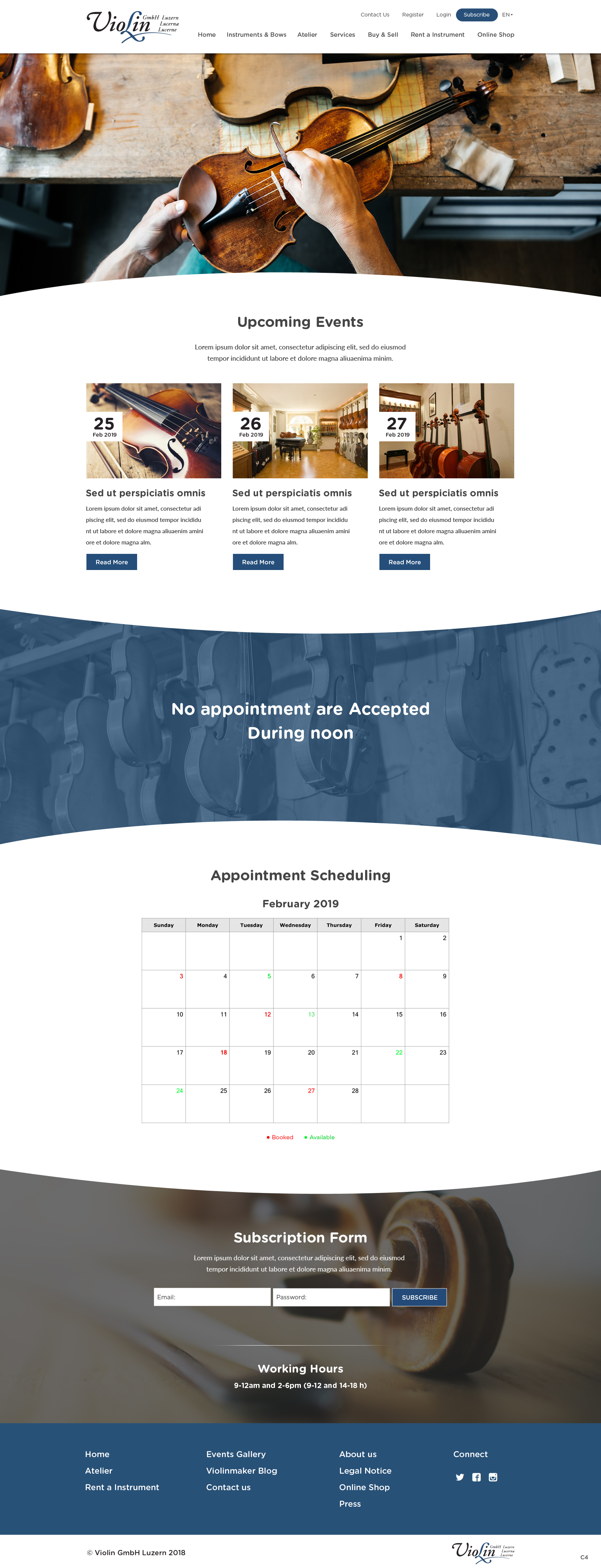 Wordpress Design by pb for Lucerne Violins GmbH | Design #20600070