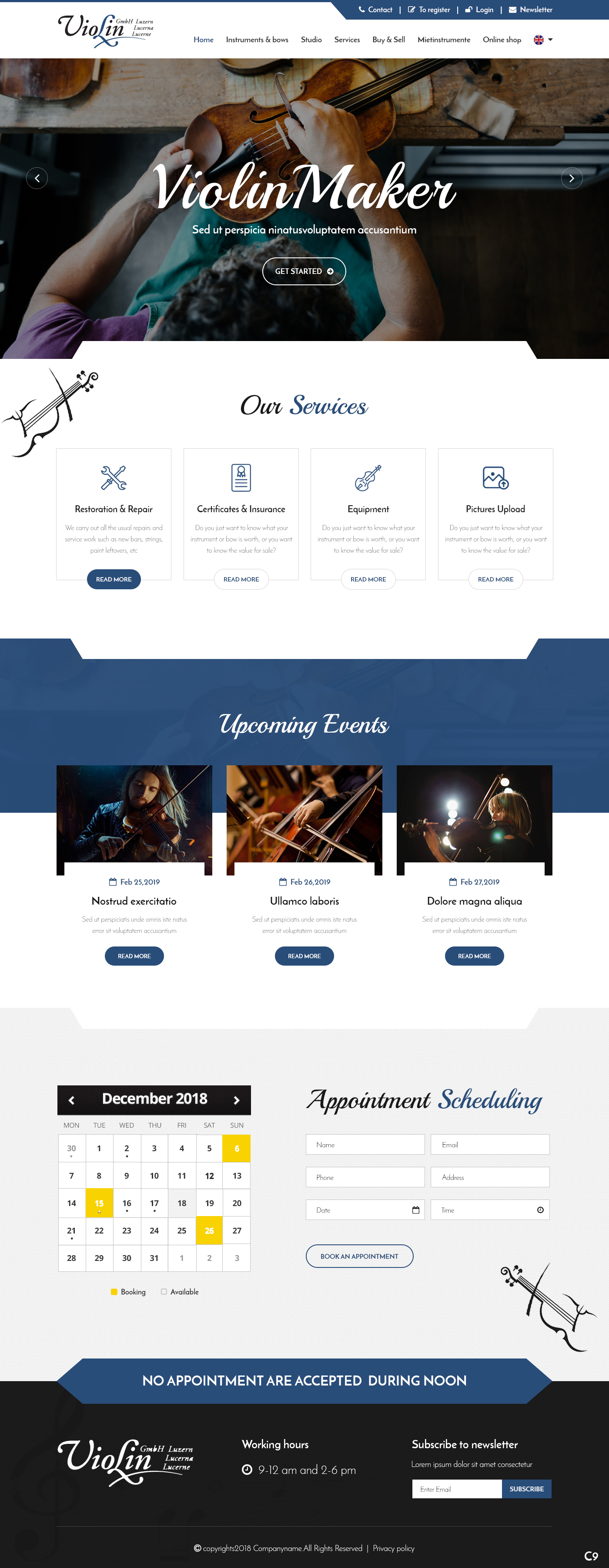 Wordpress Design by pb for Lucerne Violins GmbH | Design #20600072