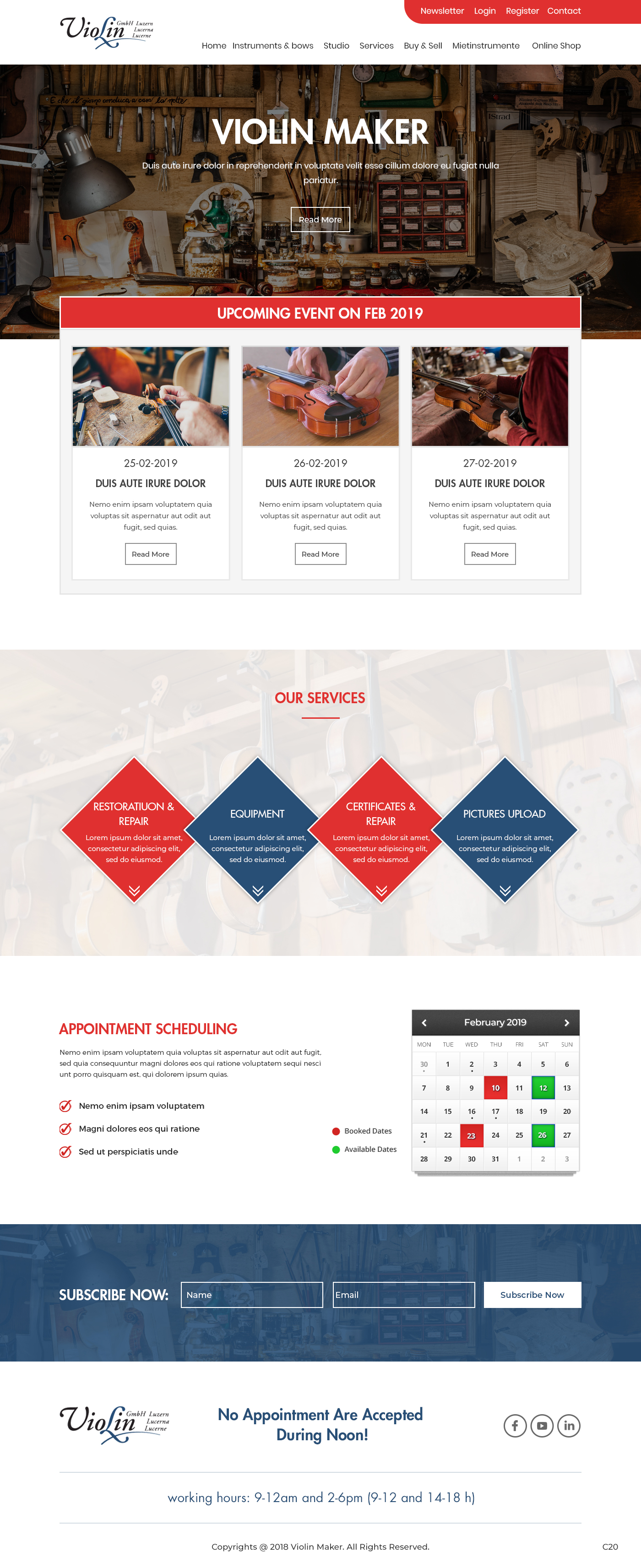 Wordpress Design by pb for Lucerne Violins GmbH | Design #20600075