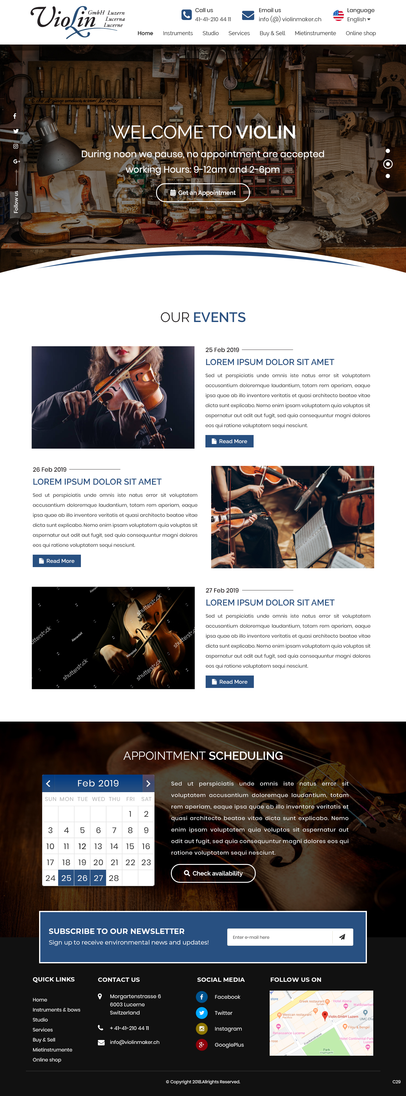 Wordpress Design by pb for Lucerne Violins GmbH | Design #20600077