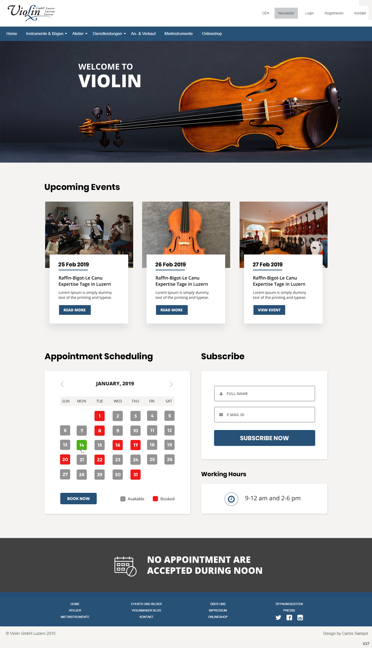 Wordpress Design by pb for Lucerne Violins GmbH | Design #20600079