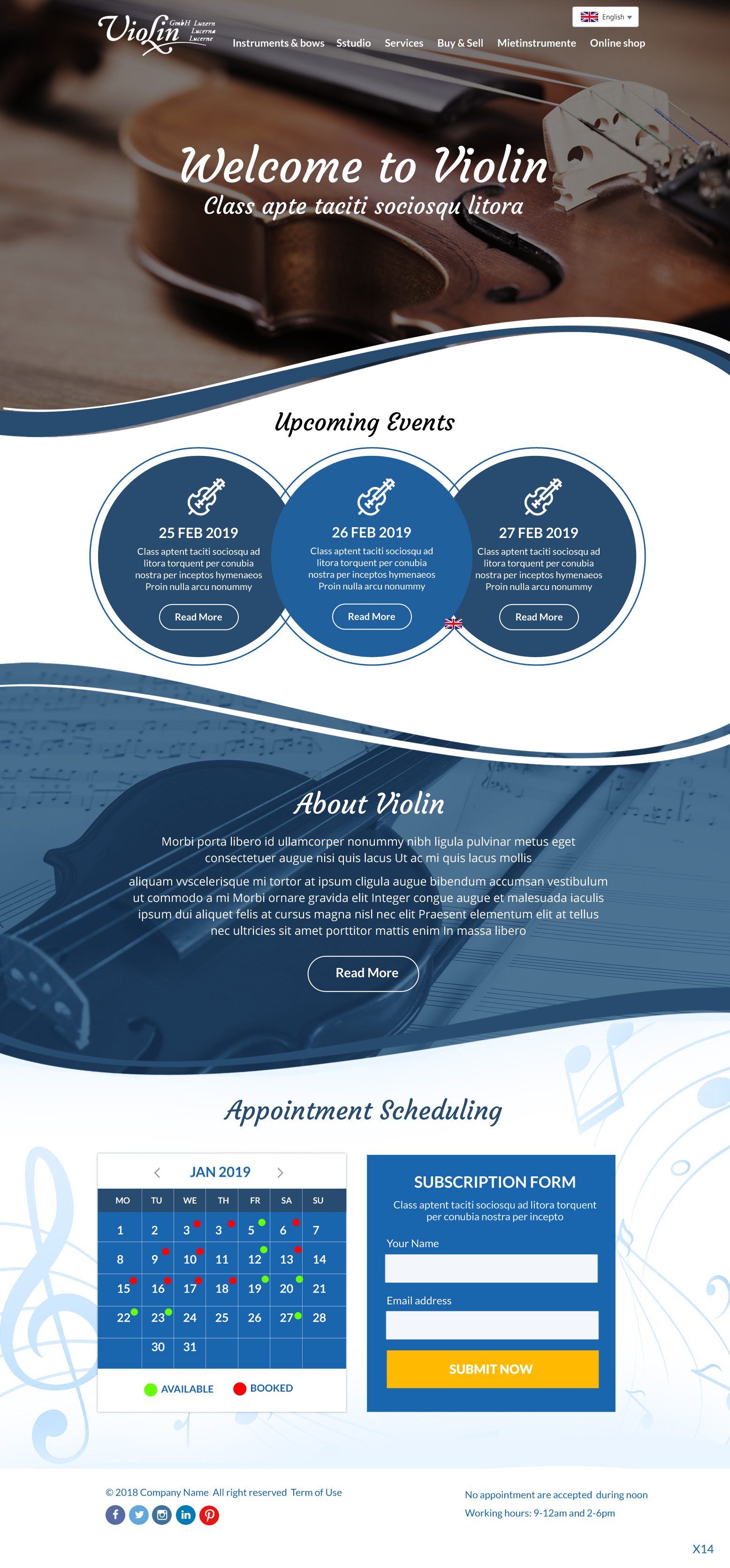 Wordpress Design by pb for Lucerne Violins GmbH | Design #20600080