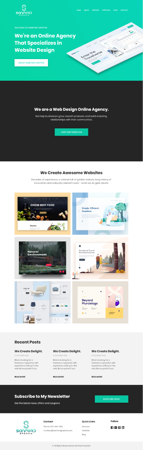 Web Design par Trazo pour Sanford Graphix | Design #20611864