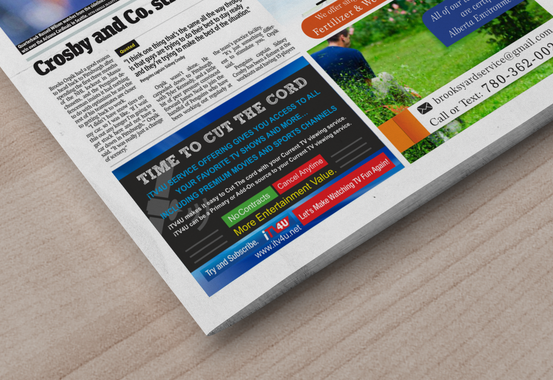 Newspaper Ad Design by Pint & Promotional Projects for itvRus | Design #20621791