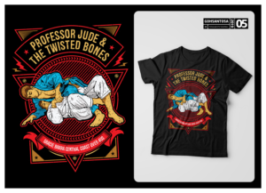Professor Jude & The Twisted Bones | Diseño de Camiseta por Gohsantosa