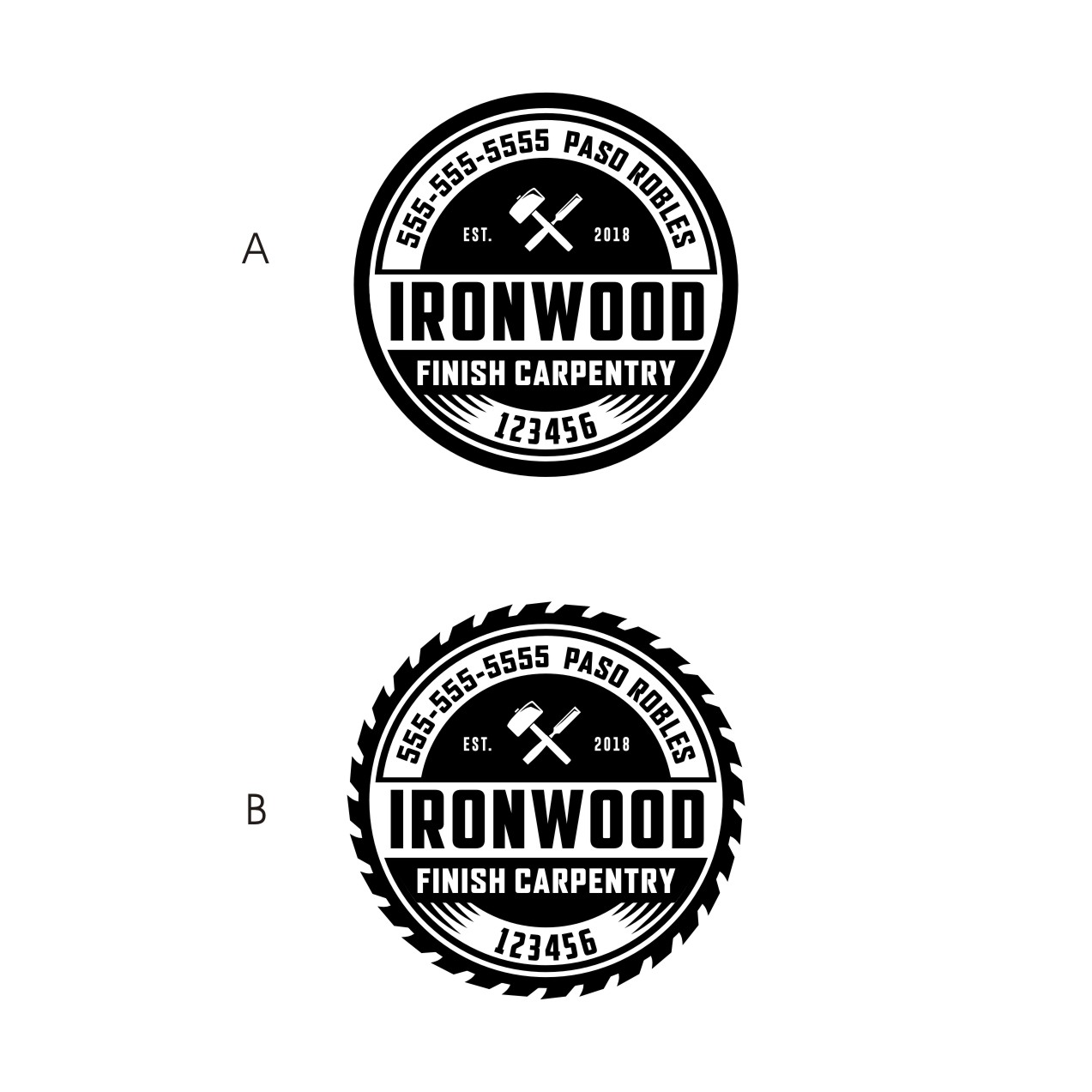 Modern, Bold, Carpentry Logo Design for "Ironwood", "Finish Carpentry