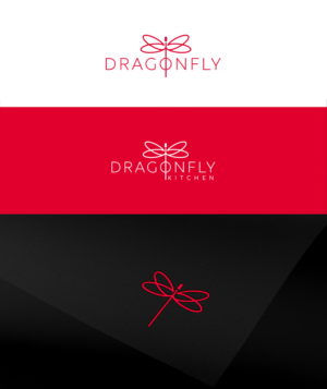Dragonfly (draft 1) Dragonfly Kitchen (draft 2) and no text (draft 3) | Diseño de Logo por lionx
