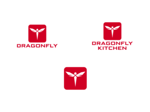 Dragonfly (draft 1) Dragonfly Kitchen (draft 2) and no text (draft 3) | Logo Design by Slant Line Media