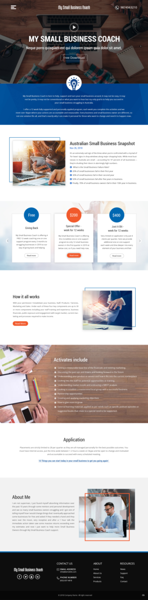 Web Design par pb pour My Small Business Coach | Design : #20639994