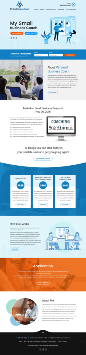 Web Design par pb pour My Small Business Coach | Design : #20666403