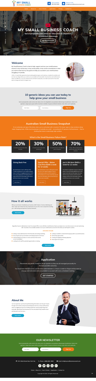 Web Design par pb pour My Small Business Coach | Design #20705589