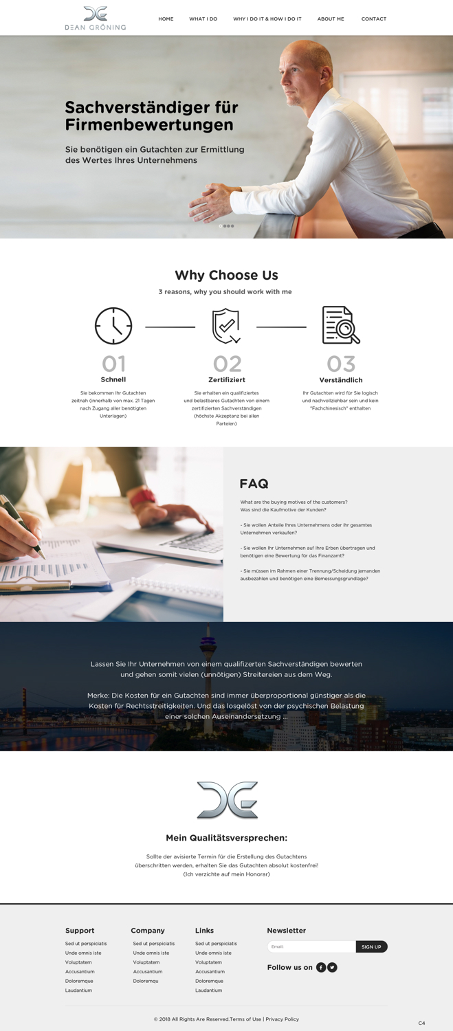 Wordpress Design by pb for Dean Gröning GmbH | Design #20634349
