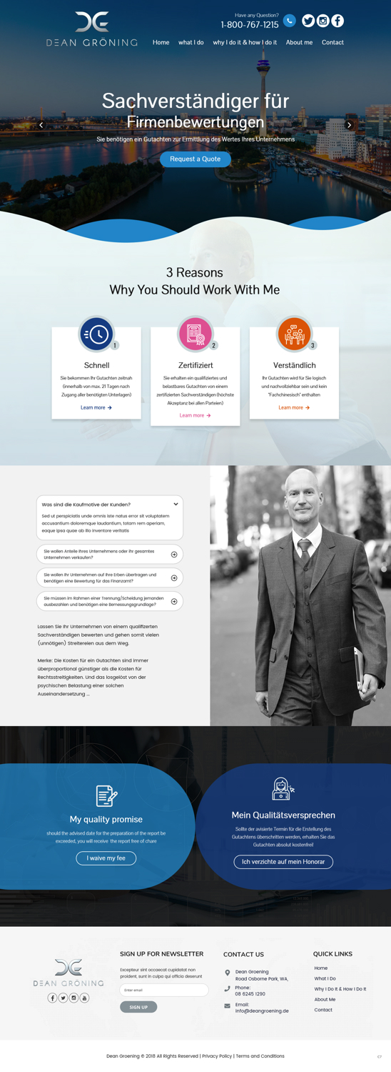 Wordpress Design by pb for Dean Gröning GmbH | Design #20634352