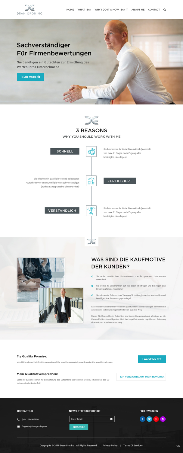 Wordpress Design by pb for Dean Gröning GmbH | Design #20634357