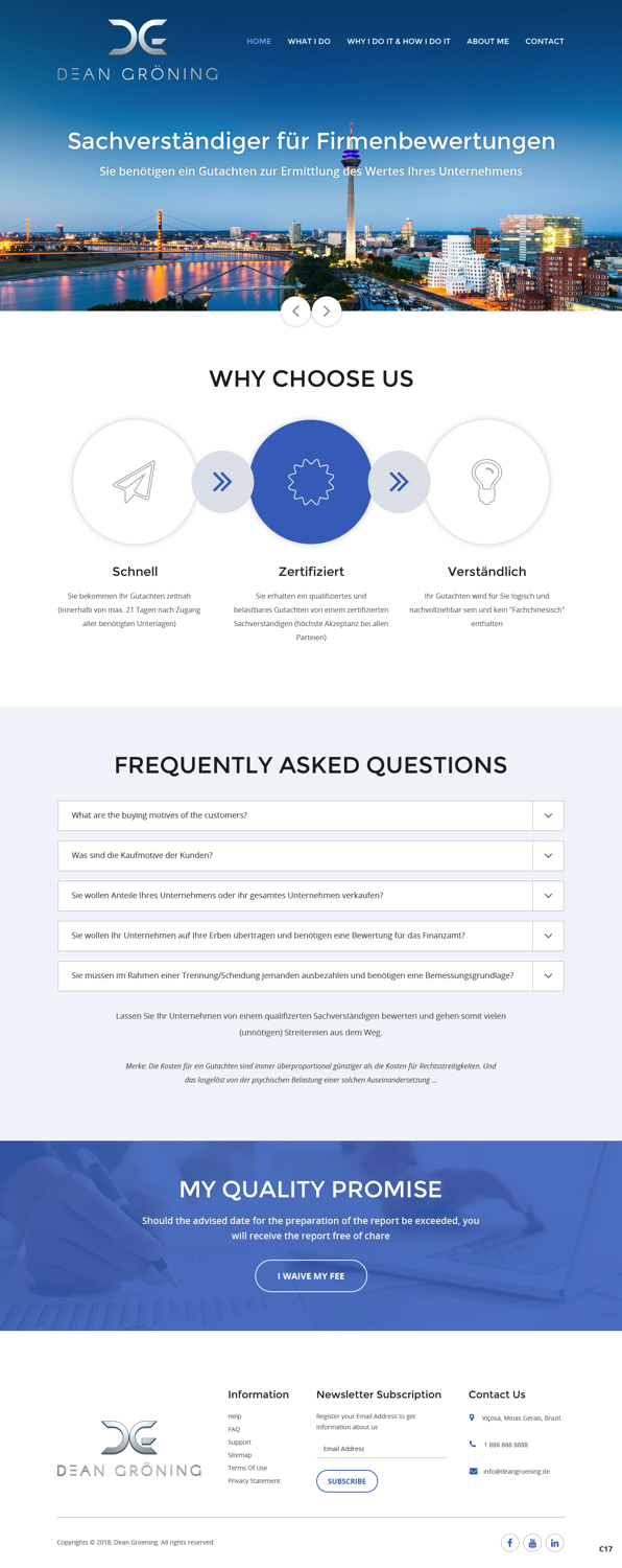 Wordpress Design by pb for Dean Gröning GmbH | Design #20634358