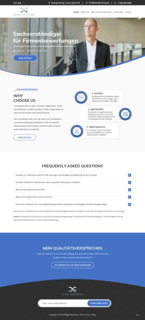 Wordpress Design by pb for Dean Gröning GmbH | Design: #20634359