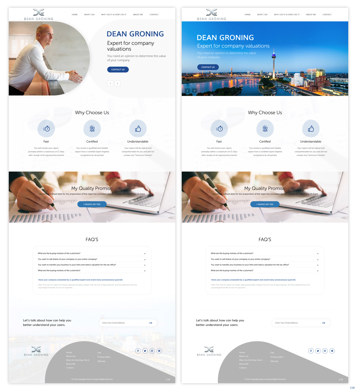 Wordpress Design by pb for Dean Gröning GmbH | Design #20634360
