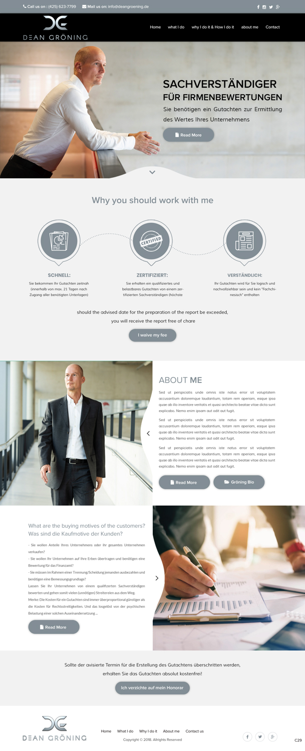 Wordpress Design by pb for Dean Gröning GmbH | Design #20634365