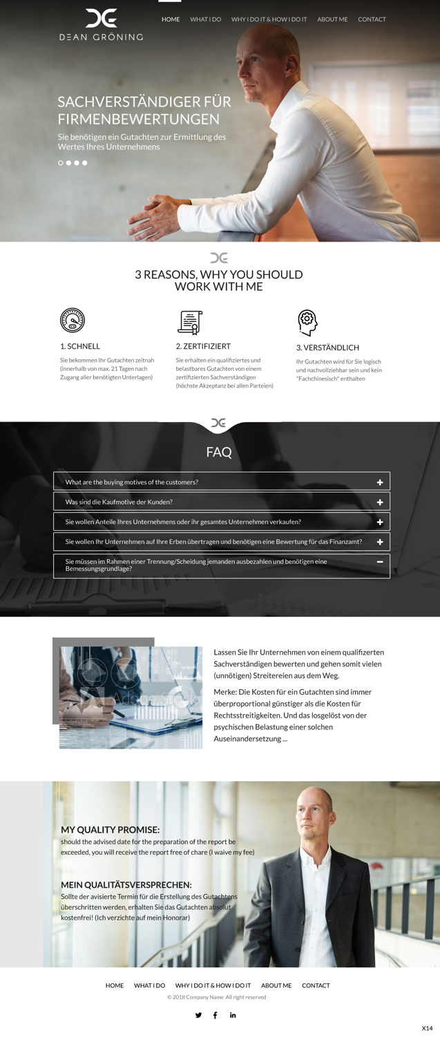 Wordpress Design by pb for Dean Gröning GmbH | Design #20634367