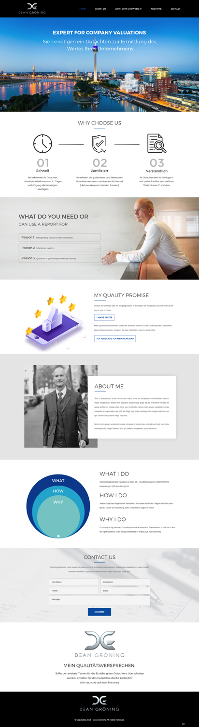 Wordpress Design by pb for Dean Gröning GmbH | Design #20649550