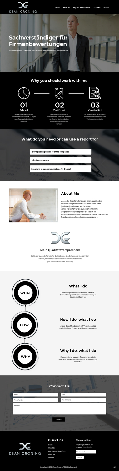Wordpress Design by pb for Dean Gröning GmbH | Design #20649569