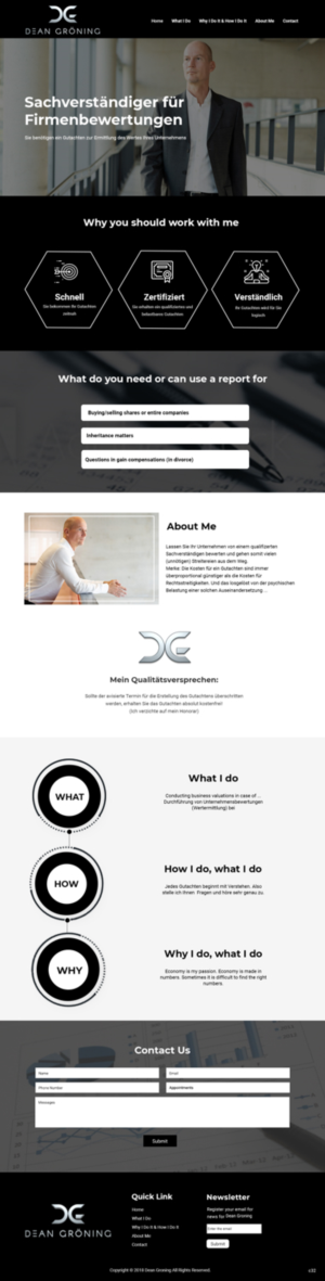 Wordpress Design by pb for Dean Gröning GmbH | Design: #20649570