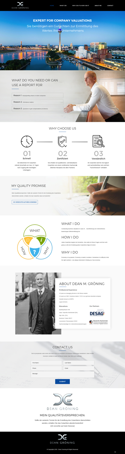 Wordpress Design by pb for Dean Gröning GmbH | Design #20659634