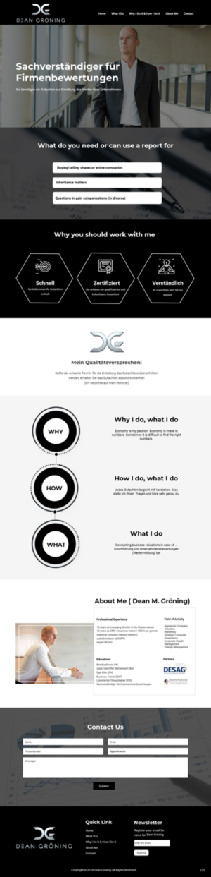 Wordpress Design by pb for Dean Gröning GmbH | Design: #20659658