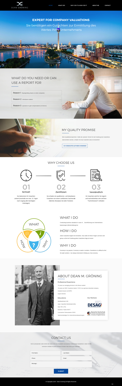 Wordpress Design by pb for Dean Gröning GmbH | Design #20666399