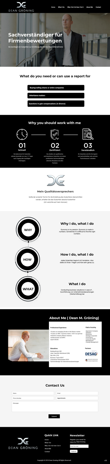 Wordpress Design by pb for Dean Gröning GmbH | Design #20666400