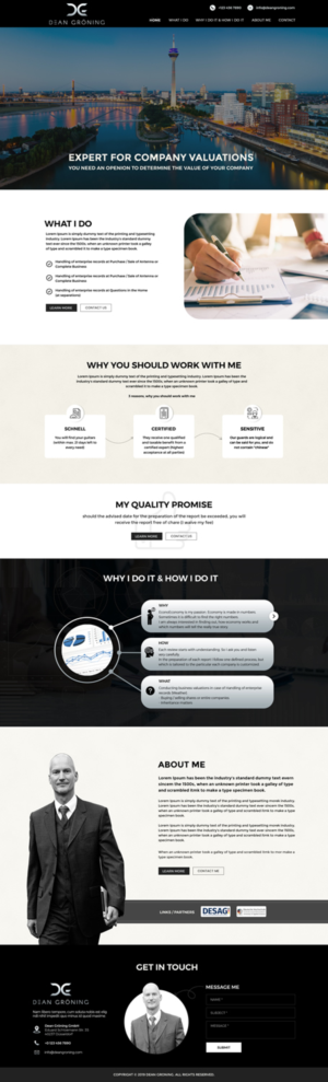 WordPress Design for both, website and landing page for an expert