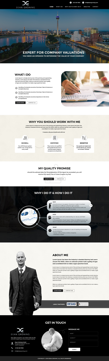 Wordpress Design by Sbss for Dean Gröning GmbH | Design #20710517