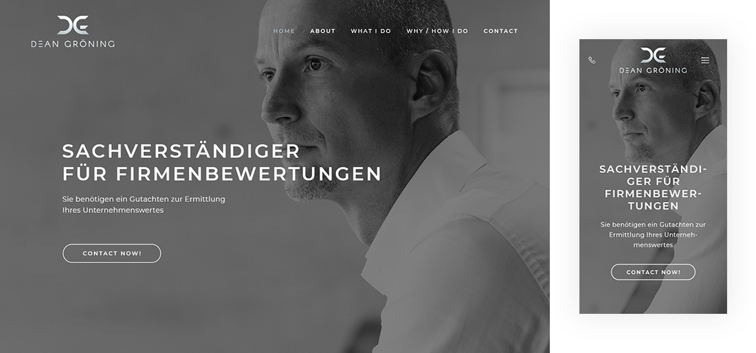 Wordpress Design by Ved Web Services for Dean Gröning GmbH | Design #20648275