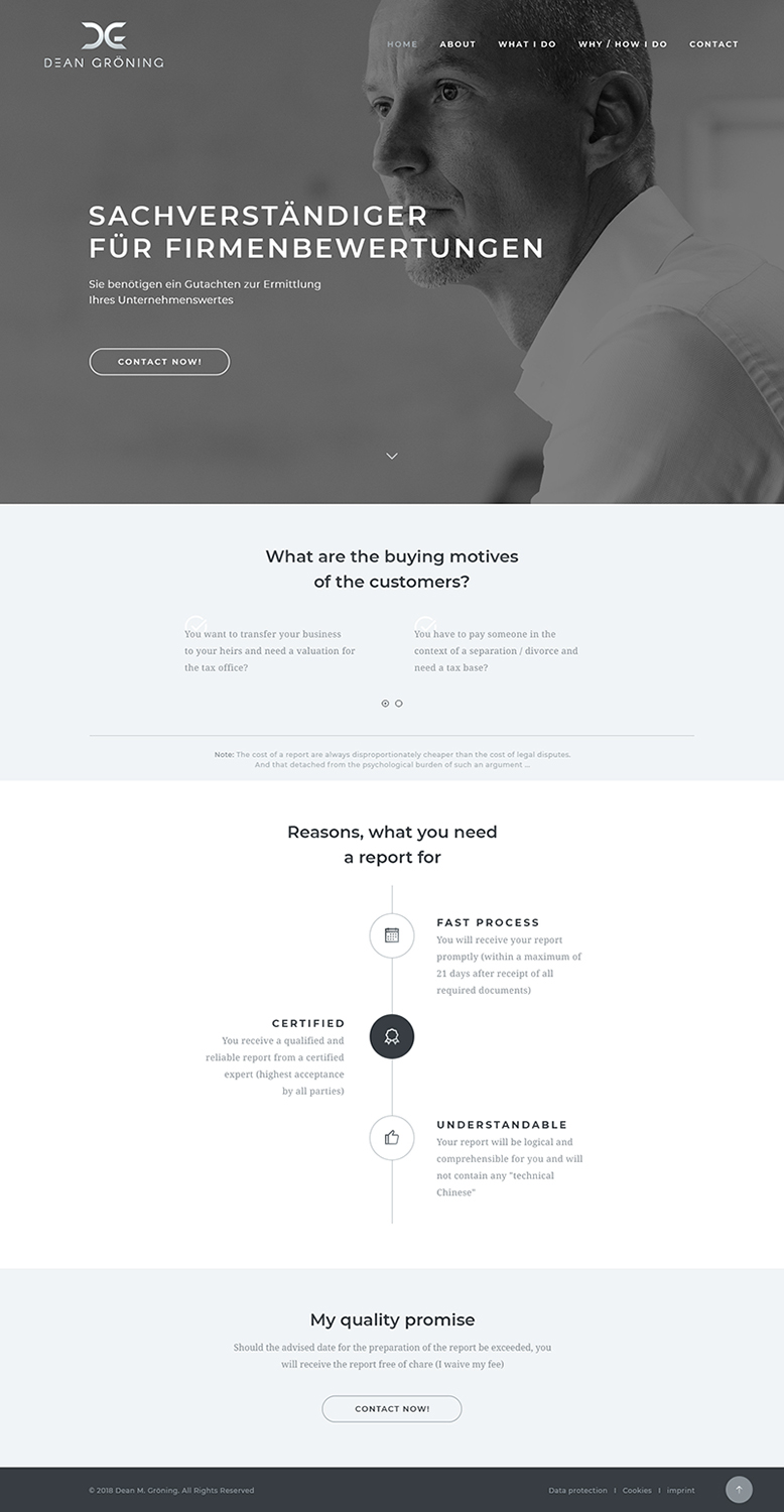Wordpress Design by Ved Web Services for Dean Gröning GmbH | Design #20658759