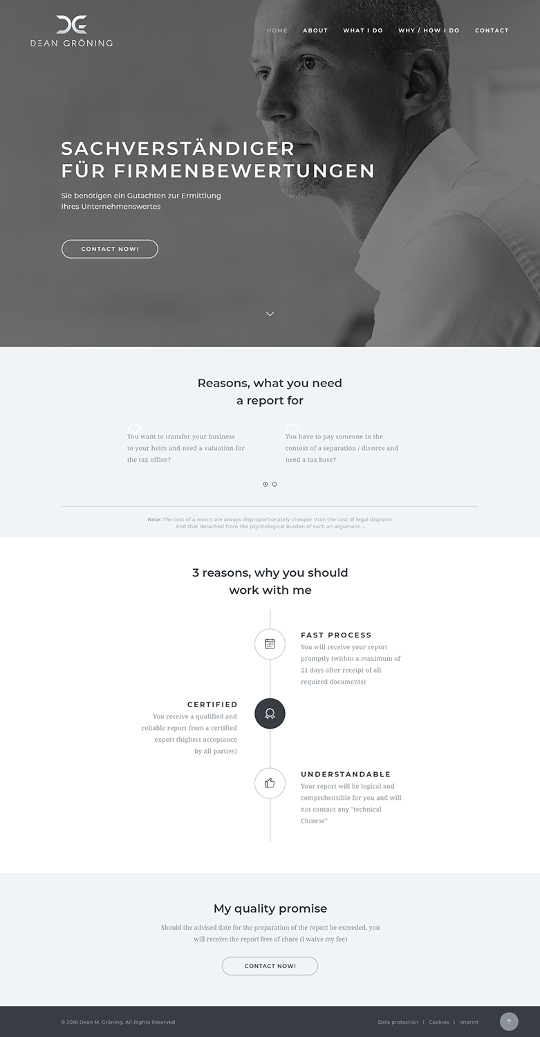 Wordpress Design by Ved Web Services for Dean Gröning GmbH | Design #20664007