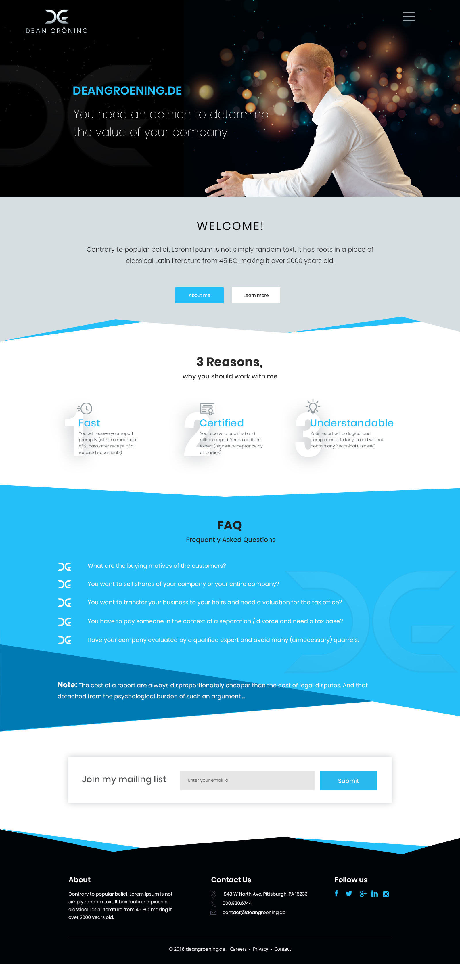 Diseño Wordpress por AbhishekRoyBunty para Dean Gröning GmbH | Diseño #20647735