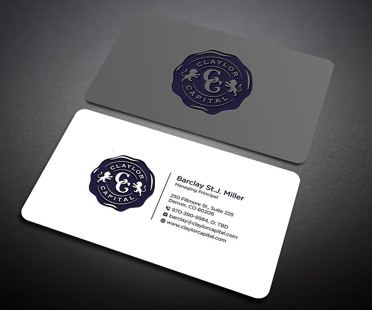 Business Card Design by Designers Hub for Claylor Capital | Design #20641801