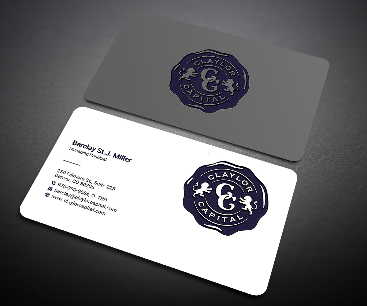 Business Card Design by Designers Hub for Claylor Capital | Design #20641833