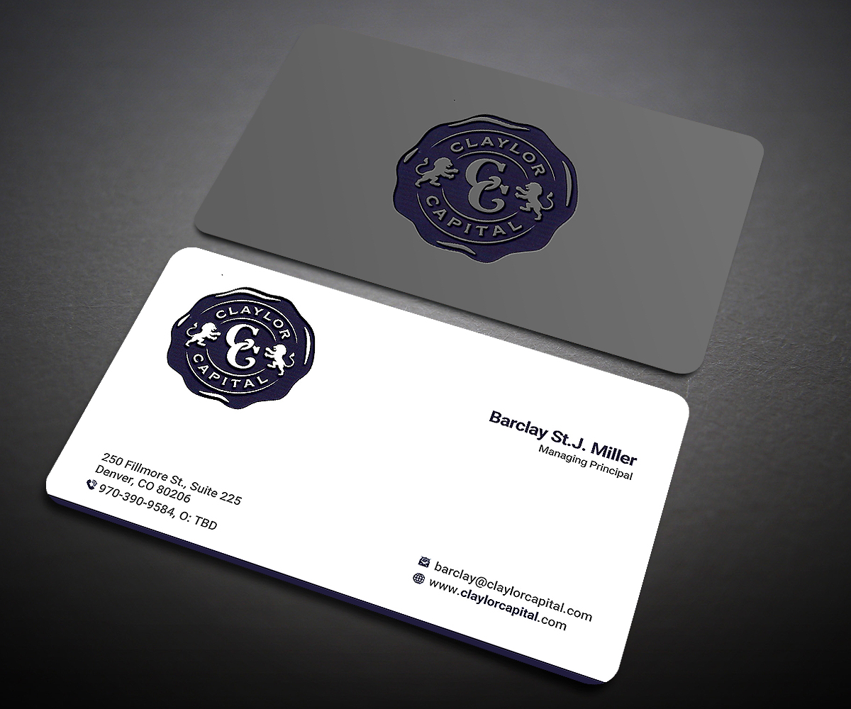 Business Card Design by Designers Hub for Claylor Capital | Design #20641872
