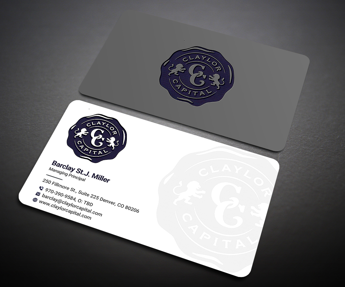 Business Card Design by Designers Hub for Claylor Capital | Design #20641894