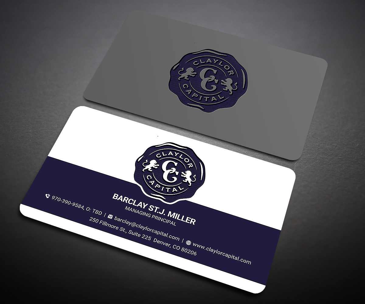 Business Card Design by Designers Hub for Claylor Capital | Design #20641937