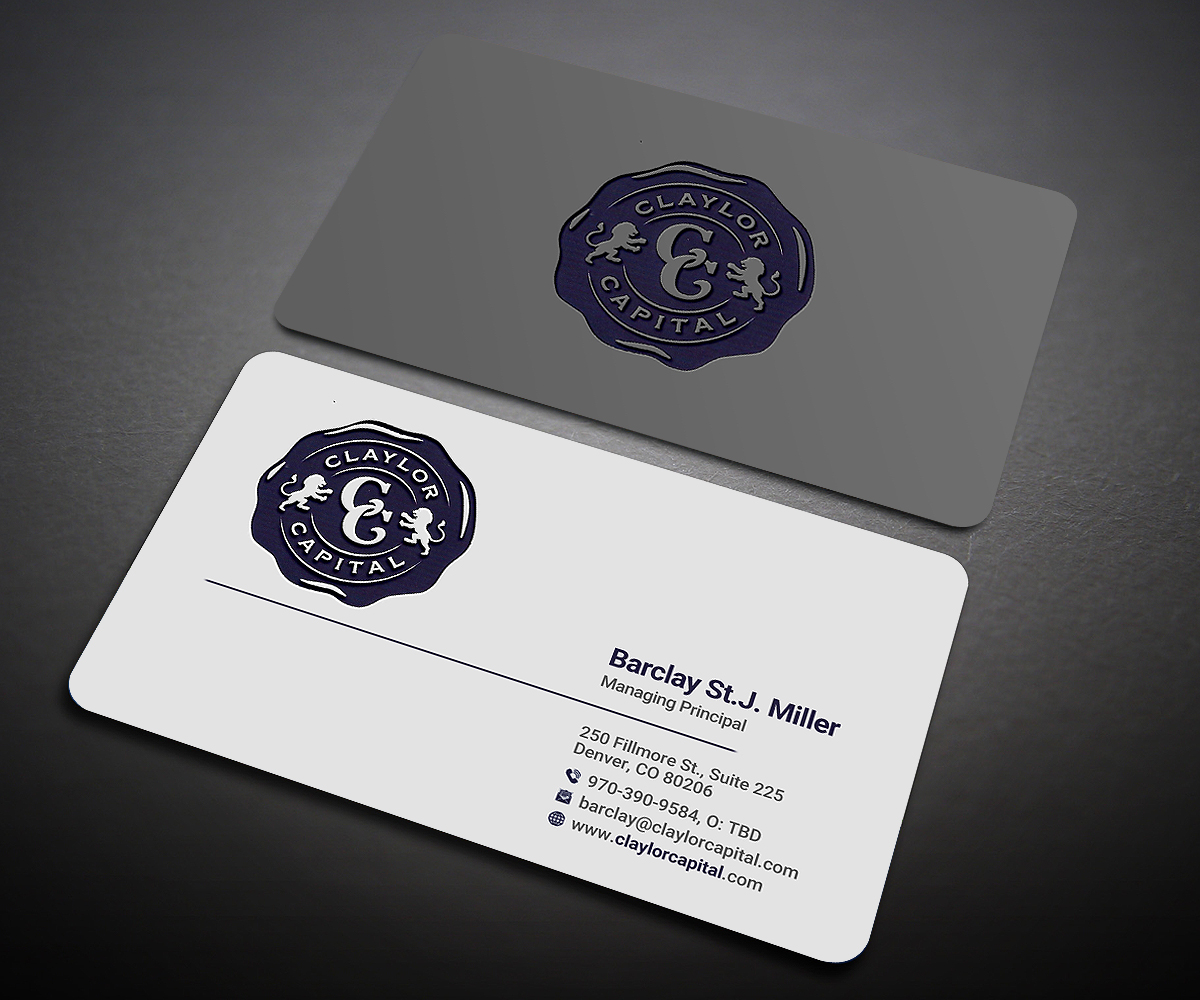 Business Card Design by Designers Hub for Claylor Capital | Design #20641979